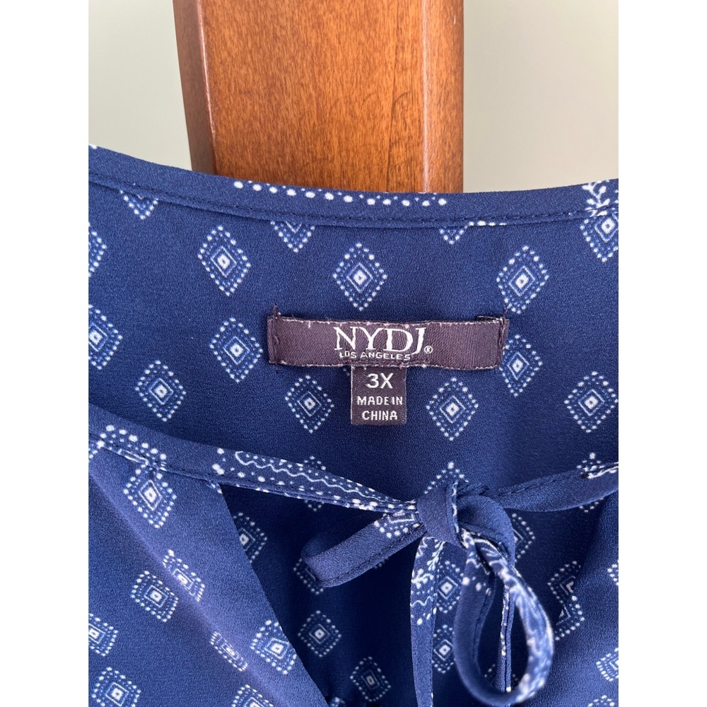 NYDJ Blue Peasant Blouse - Picture 4 of 5